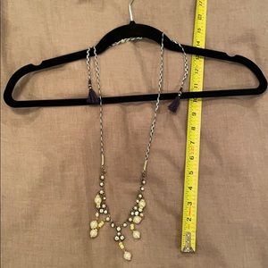 Statement necklace with crystals and pearls